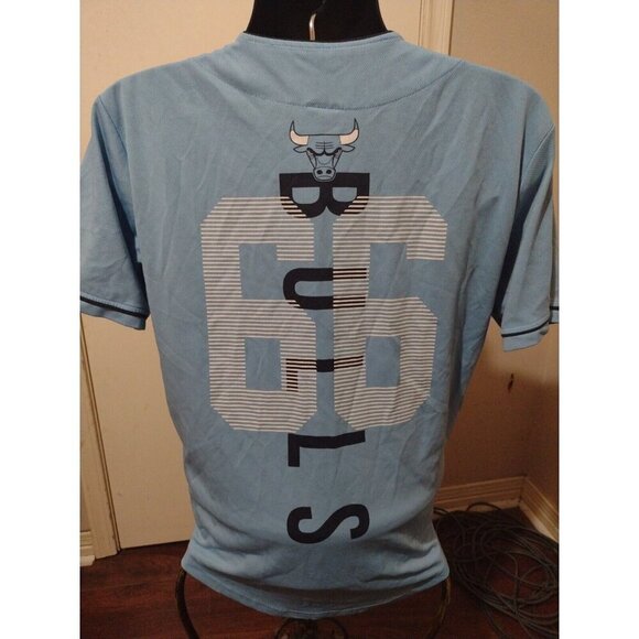 Chicago Bulls NBA Baseball Jersey Large L Light Blue #66 Rare Color To Find - Picture 5 of 10